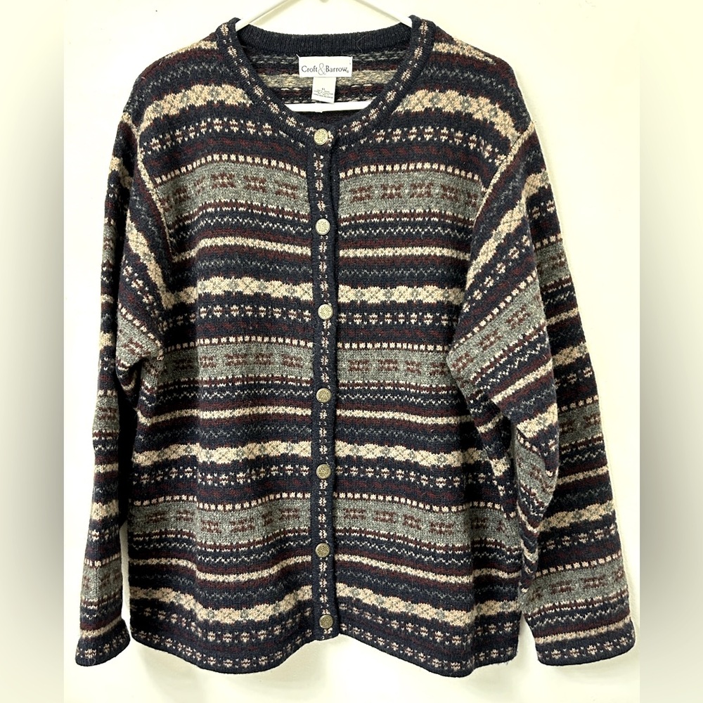 Vintage Croft & Barrow women's cardigan sweater  Wool Size XL.